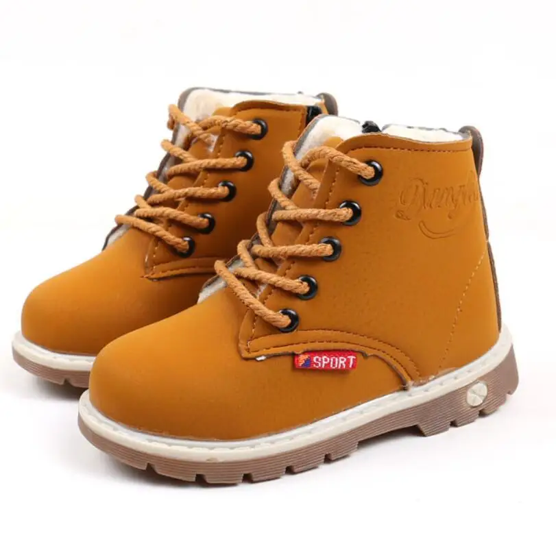Детские зимние ботинки новые плюшевые теплые спортивная обувь для мальчиков