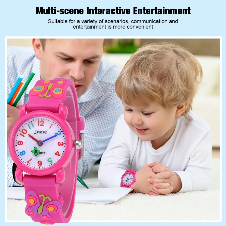 Waterproof Children's Watch 3D Cartoon Butterfly Silicone Quartz Wristwatch Student Girls Colourful Cute Watches Kids Gift Clock enlarge