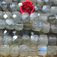 onevan natural a flash labradorite faceted square beads 4mm stone bracelet necklace jewelry making diy accessories gift design