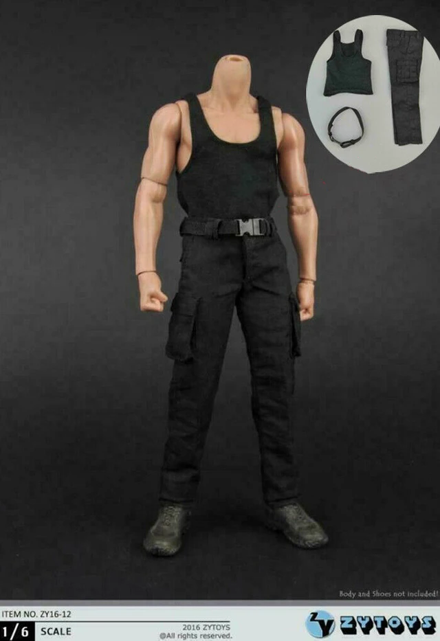

1/6 Scale Combat Soldier Vest Pants Belt Clothes Set F 12" Body ZYTOYS ZY16-12