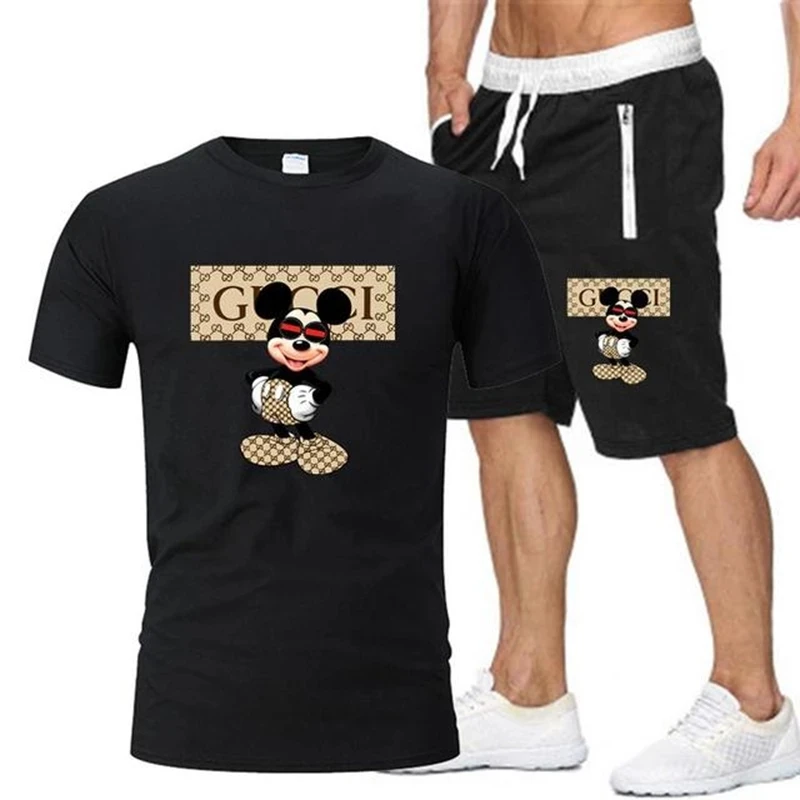 

2021 Hot-Selling Summer T-Shirt Pants Set Casual Brand Fitness Jogger Pants T Shirt Hip Hop Fashion Men's Tracksuits Free shipp