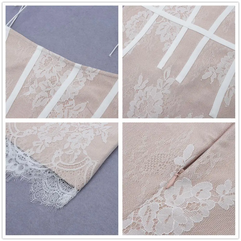 

Summer Autumn Dress Women 2020 Sexy Sleeveless Elastic Bodycon Bandage Dress Short Lace Party Dresses