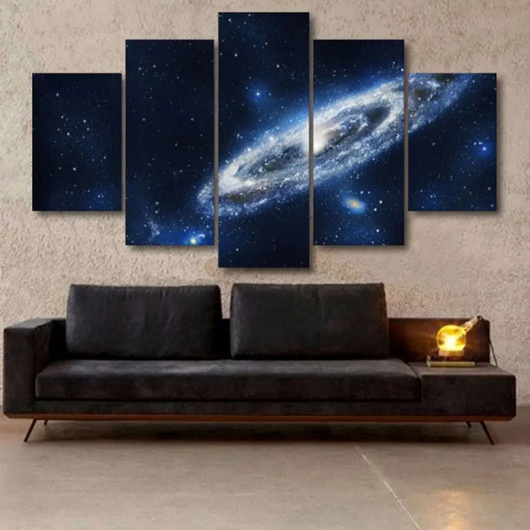 

No Framed Canvas 5 Pieces Outer Space Fantasy Universe Planet Wall Art HD Posters Pictures Paintings Home Decor for Living Room