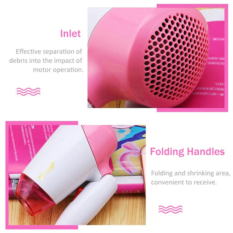 Portable Folding Handle Travel Hair Dryer 1300W Blow Dryers Professional Salon Equipment Electric Hairdressing Tools 45D | Бытовая