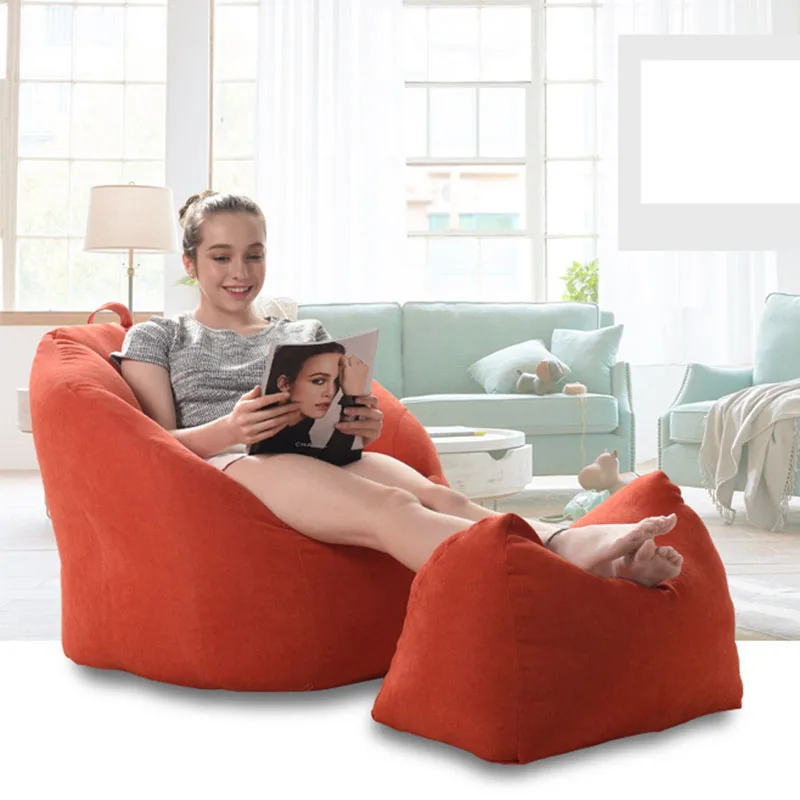 Большие чехлы для стульев Bean сумки ленивый диван взрослые Beanbag Чехлы без заполнения пуфик-оттоманка спальня гостиная мебель для дома