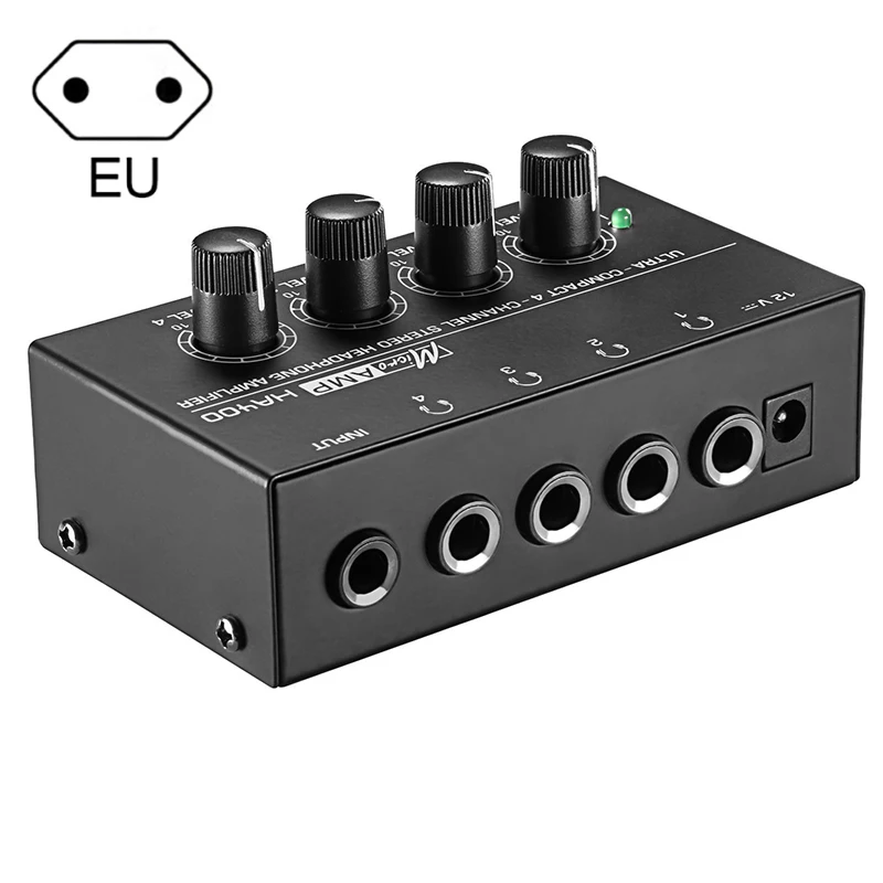 

EU/US/UK Plug Ha400 Ultra-Compact 4 Channels Mini o Stereo Headphone Amplifier With Power Adapter Portable Headphone Amplifier