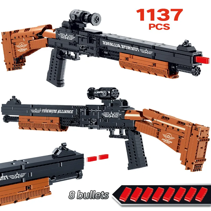 

1137pcs City Police Technical Assault Rifle Military SWAT Weapon Building Blocks WW2 98k Gun Model MOC Bricks Toys for Children