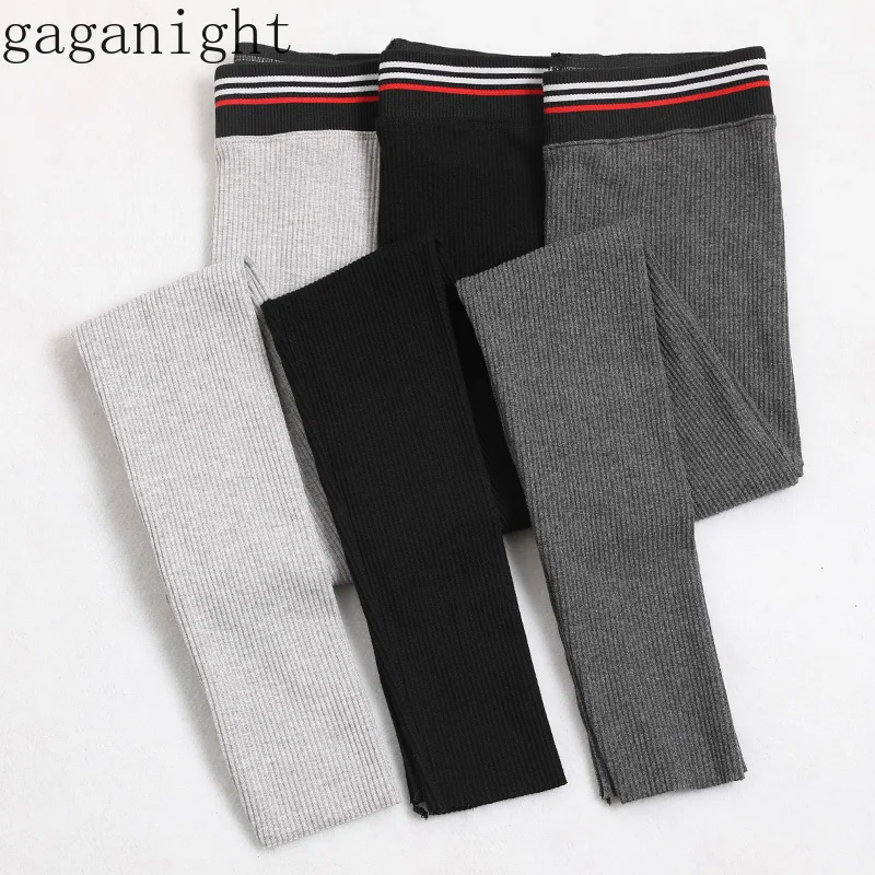 Gaganight трикотажные женские леггинсы с боковой полосой повседневные брюки