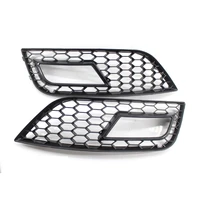 black pair honeycomb mesh fog light open vent grill intake cover grille car part for a4 b9 2013 2016