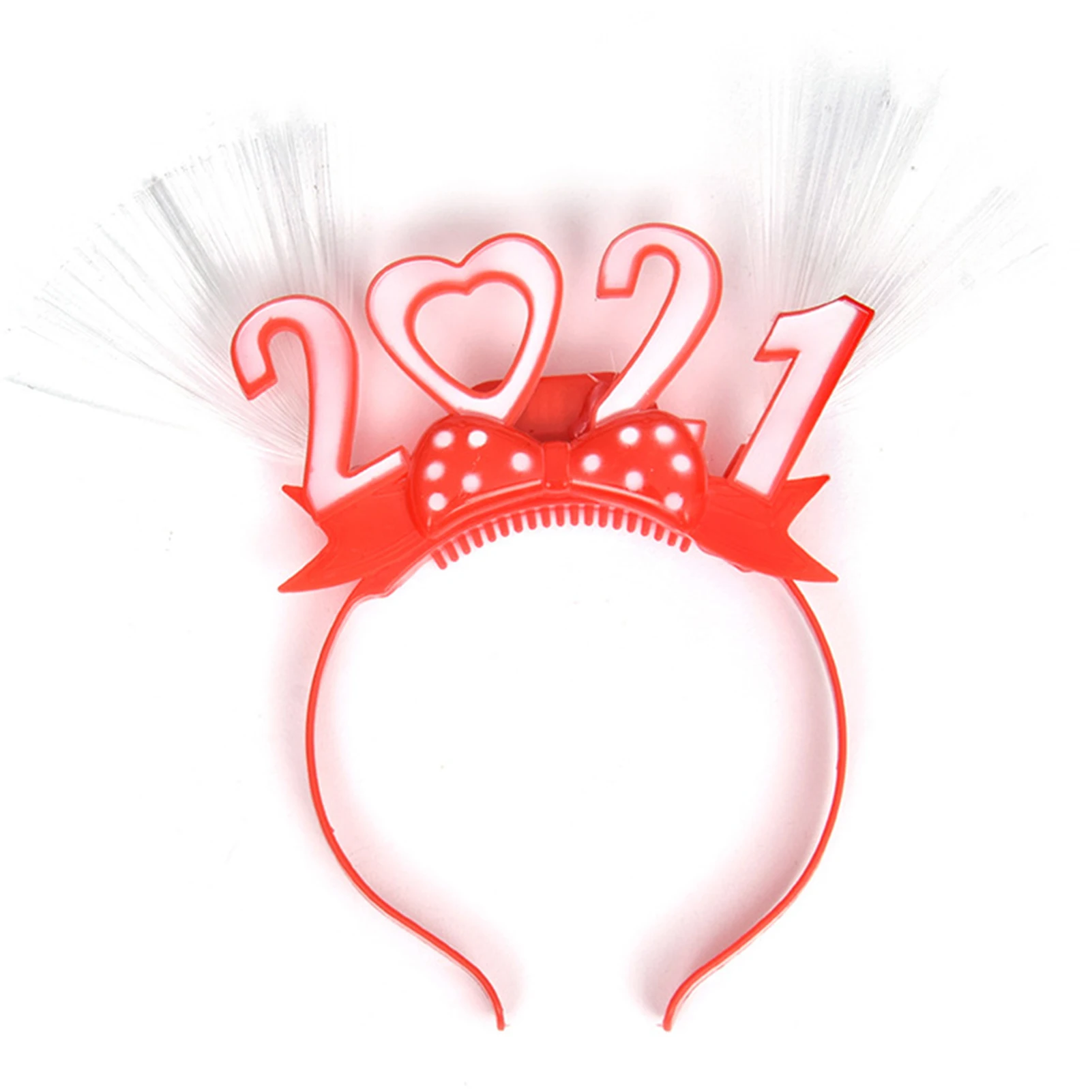 

2021 Luminous Fiber Optic Light Headband Plastic LOVE Hair Hoop Party Prop Gift