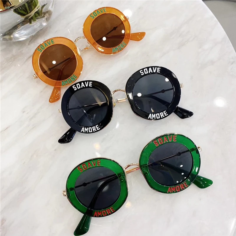 Очки солнцезащитные женские круглые в полоску винтажные роскошные очки с