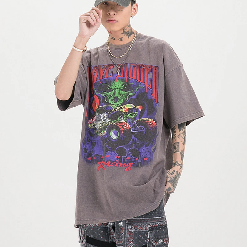 Новинка 2020 дизайнерская забавная футболка с круглым вырезом и принтом граффити