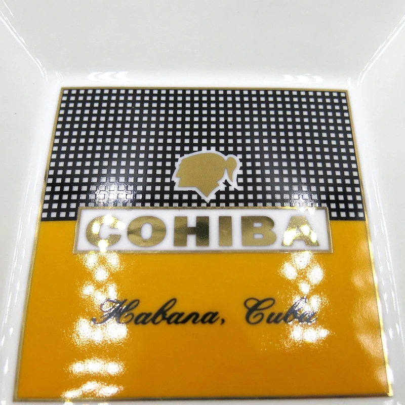COHIBA квадратной тонкой керамической сигары пепельницы для сигарет 2 держатель 1
