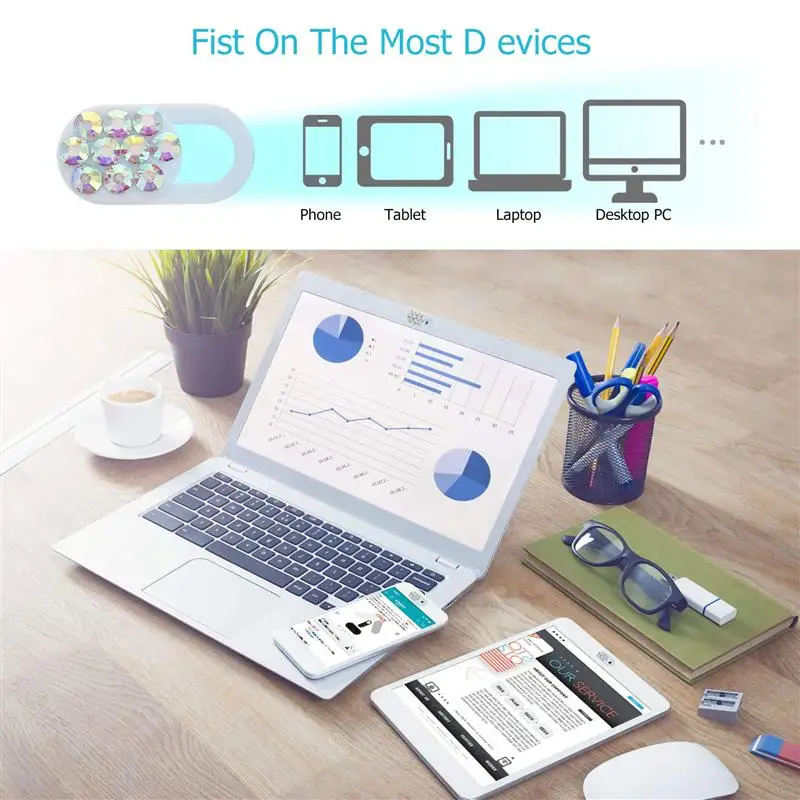 4 предмета в комплекте 3 Стразы веб камера затвора ползунок пластиковая крышка