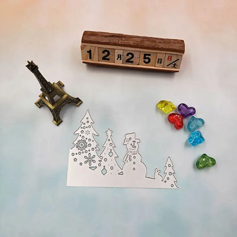 

Carbon Steel Christmas Snowman Tree Pattern Cutting Die Embossing Stencil Mold For DIY Art Handcraft Card Decor