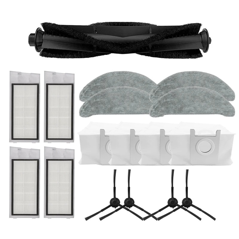 

17Pcs Replacement for Roidmi Eve Plus Main Side Brush Hepa Filter Mop Dust Bag Vacuum Cleaner Spare Parts Accessories