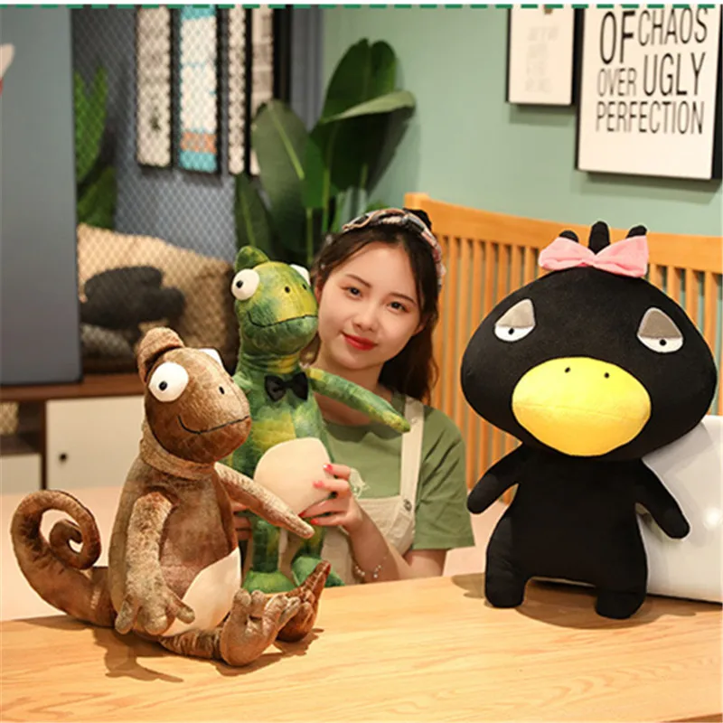 

Симпатичная имитация ящерицы ворона плюшевая подушка мягкие детские игрушки Kawaii куклы-хамелеоны для детей девочек подарок на день рождени...