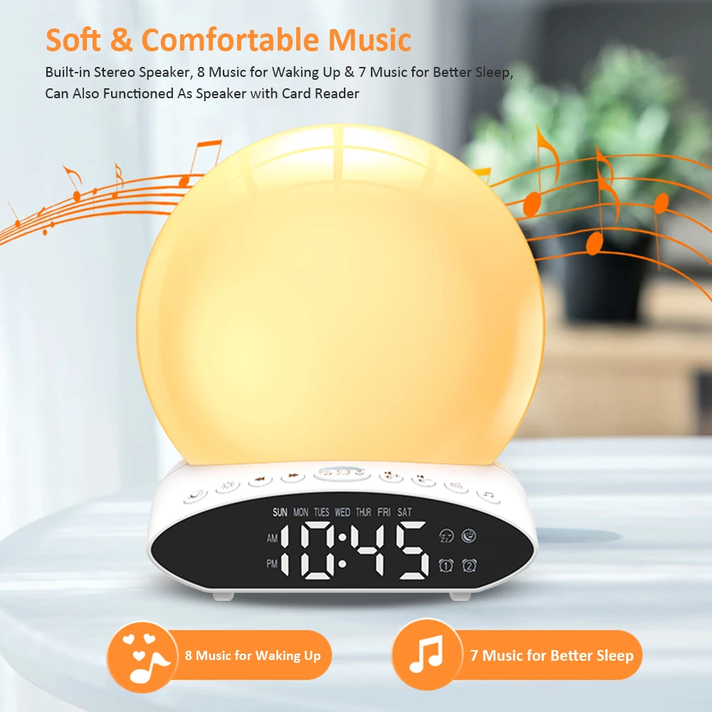 Цифровой световой будильник с имитацией рассвета | Дом и сад