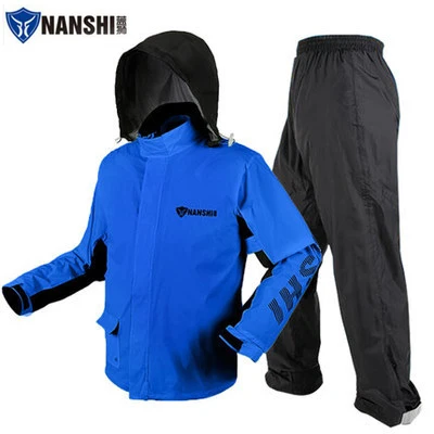 NANSHI Blue suit NANSHI светоотражающий мотоциклетный плащ куртка брюки водонепроницаемый костюм Tuta Antipioggia Moto Chuva Motocicleta езда на велосипеде - Цвет: NANSHI Blue suit