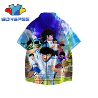 sonspee 3d captain tsubasa anime print shirt casual harajuku cartoon competitive sports fashion oversized mens womens t shirts