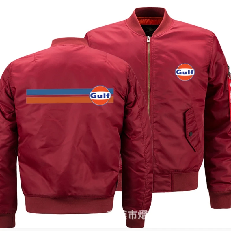 

2021NEW Flight Flying Jacket Winter thicken Warm Zipper Men Jackets GULF Men's Casual Coa