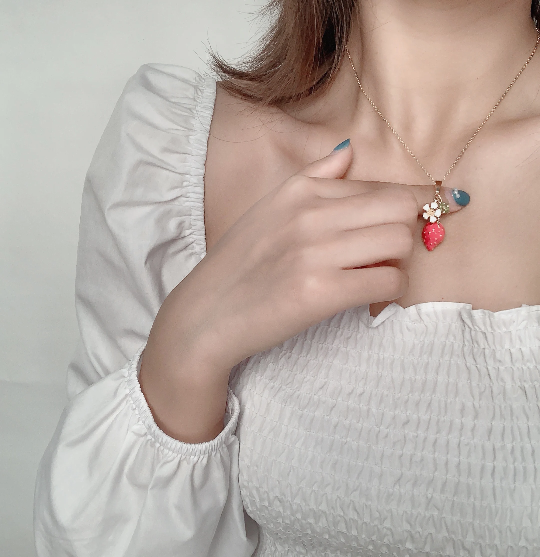 Sansummer новинка 2019 хит модное клубничное Сакура цветы эмаль подвеска