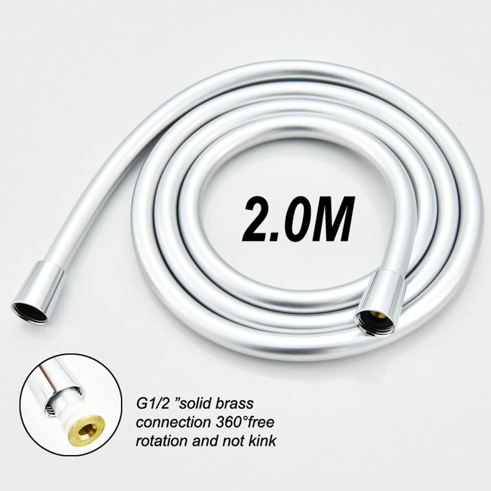 

Home Heat Resistant Explosion Proof Handheld PVC Long Anti Winding Bathroom Shower Hose High Pressure Universal 80inch Flexible