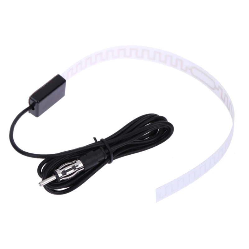 

DC 12V FM Radio Amplified Hidden Antenna Signal Receiver Internal Glass Screen Windshield Window Adhesive Aerial for Car