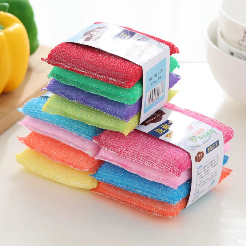 

4Pcs Kitchen Sponge Cleaner Brush Dish Pot Double Sided Cleaning Brush Sponge Household Cleaning Accessories Cepillo de esponja