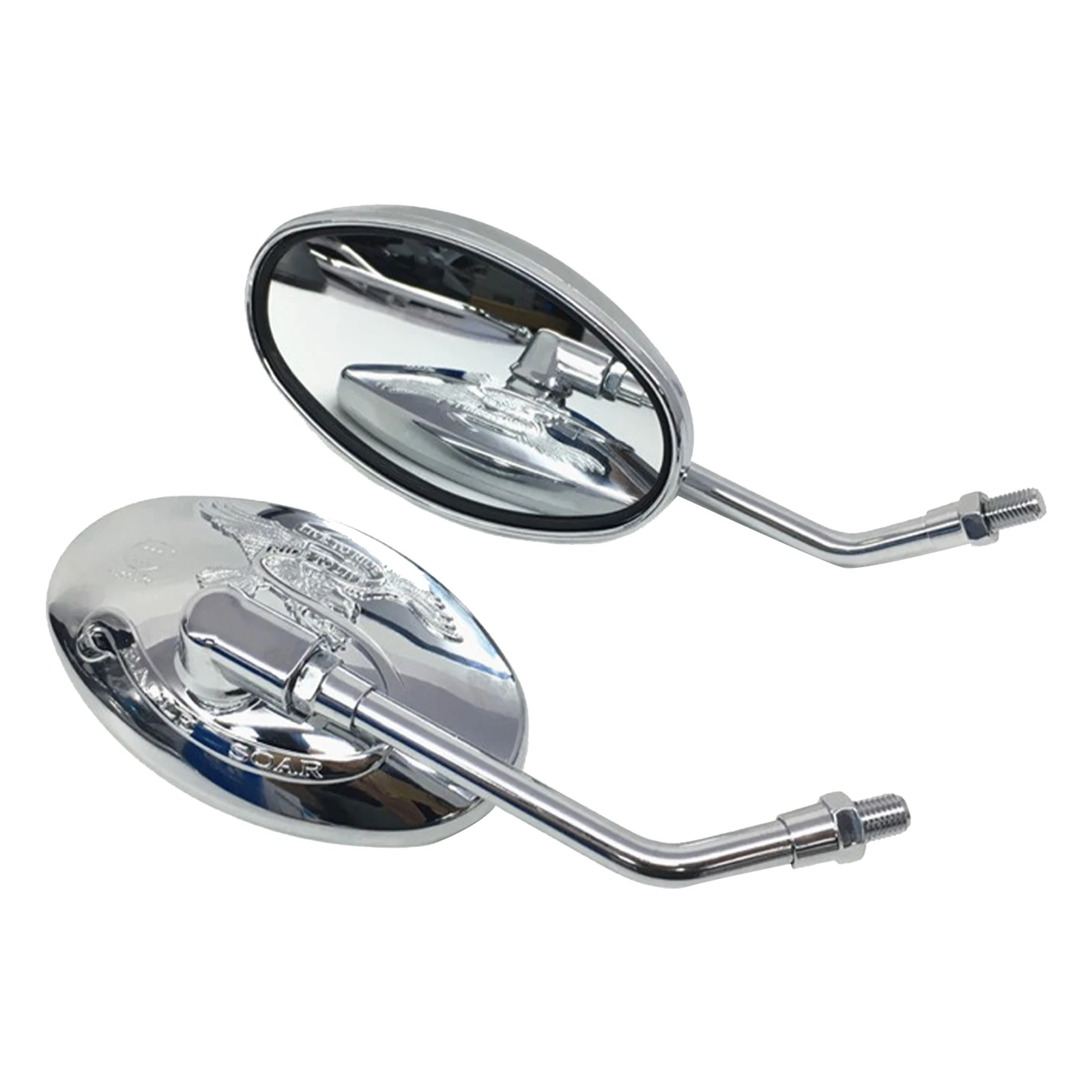 Universal Motorcycle Oval Chrome Rearview Mirrors 10MM Motorbike Side Mirror FOR Yamaha xt 600 virago 125 535 1100 vmax 1200