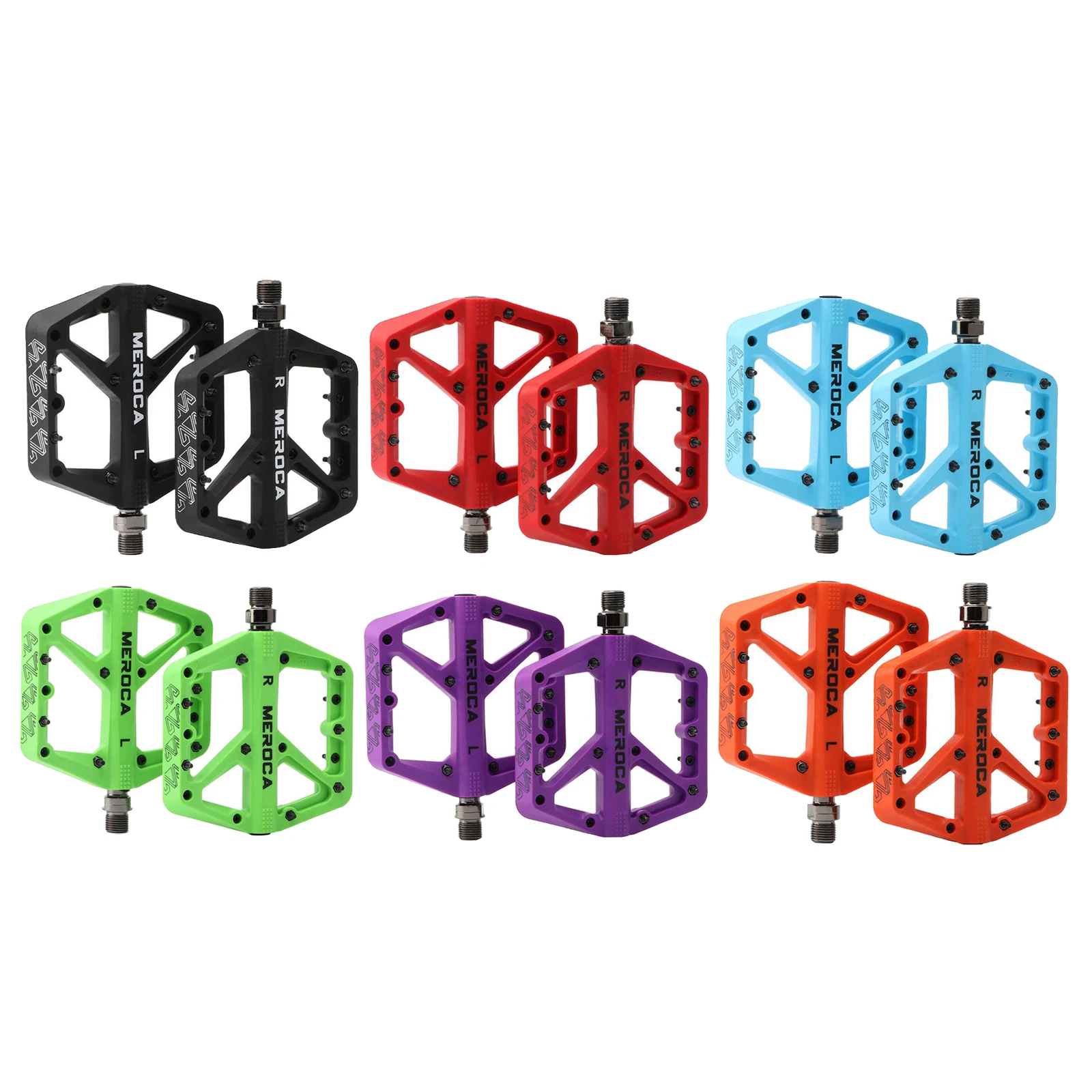 

Mountain Bike Pedals, Ultra Strong Nylon 9/16" Cycling Sealed 3 Bearing Pedals for Road Mountain Bikes