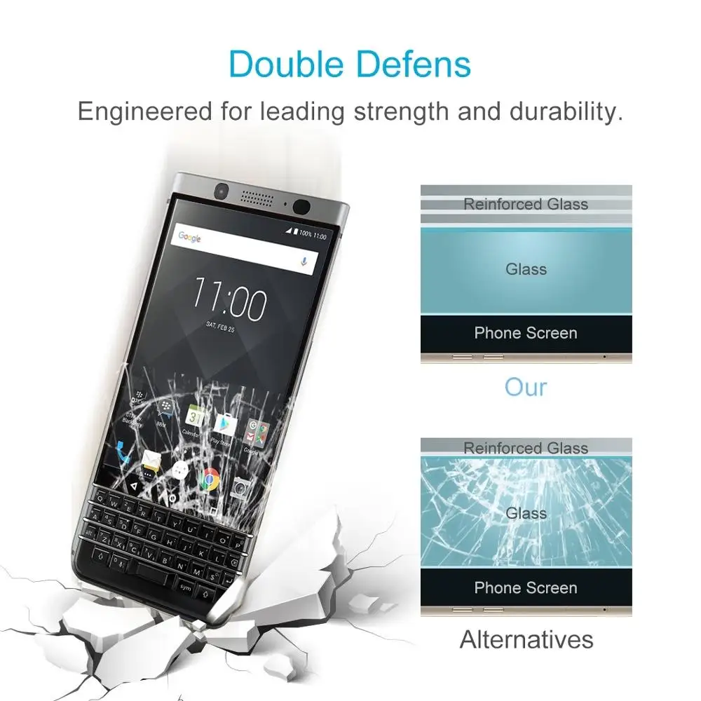 0.3mm 9H Surface Hardness 2.5D Silk-screen Full Screen Tempered Glass Film for BlackBerry KEY2 Mobile Phone Protector | Мобильные