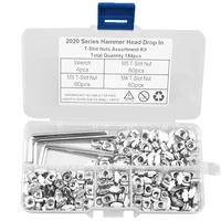184pcs m3 m4 m5 t nut fasteners drop in t nut set for 2020 series aluminum profile
