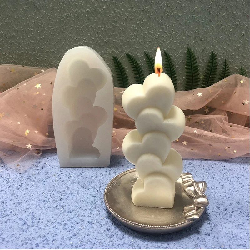 

3D силиконовая форма для свечей в виде сердца, новинка, Набор для изготовления ароматизированных свечей ручной работы «сделай сам», цилиндри...