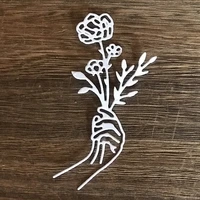 2021 new stencil holding flowers in hand metal cutting dies for scrapbooking practice hands on diy album card handmade tools