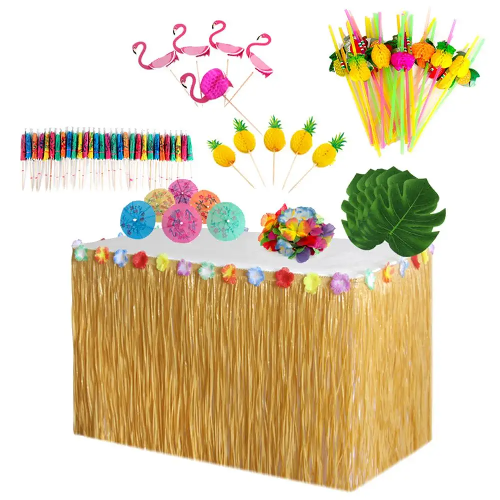 Гавайский стол юбка украшение набор соты ананас маленький Зонт фруктовая