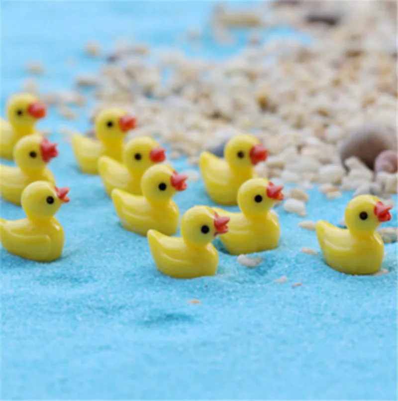 2 шт./компл. мини милый маленький желтая утка изделия из смолы для домашние