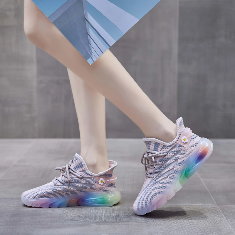 Женские кроссовки на массивной платформе повседневная обувь для бега толстой