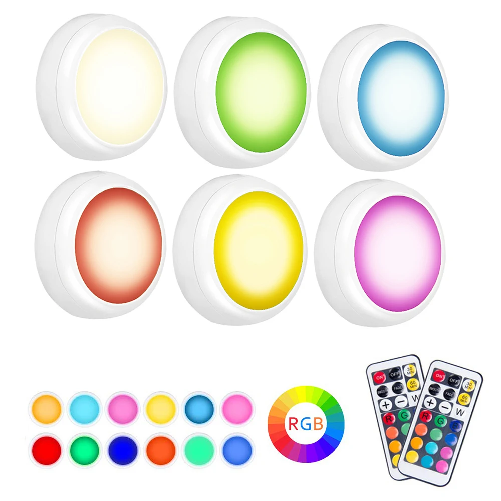 

RGBW 13 Color Changing Led Under Cabinet Lighting Dimmable Touch Sensor Wardrobe Closet Night Light Touch Push Tap Lights