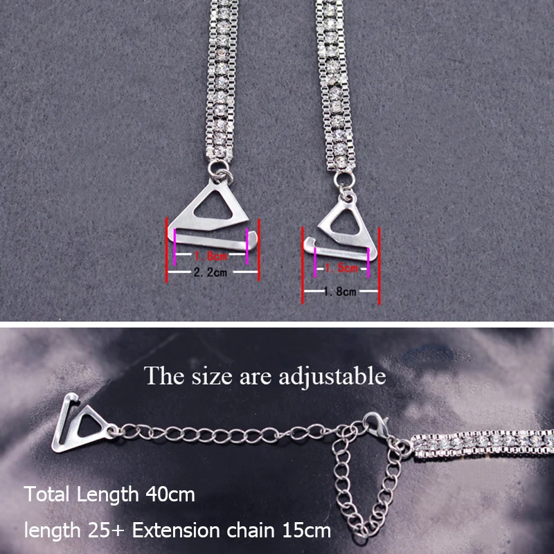 

Adjustable Metal Bra Straps Sexy Decorative Women's Super Shinning Shoulder Rhinestone Bra Straps Chain Replacement Belt