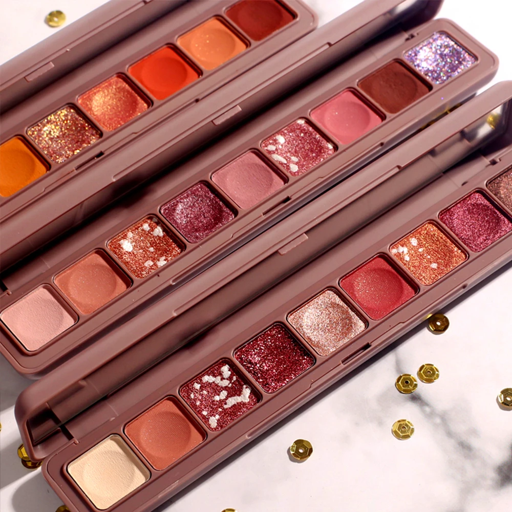 Палетка теней для век с натуральным мерцающим блеском 9 цветов |