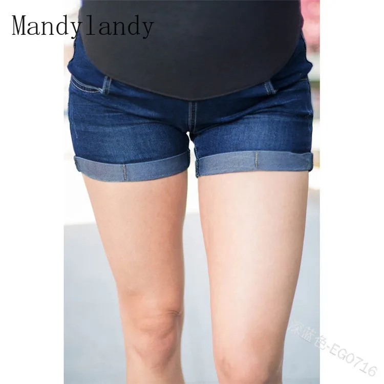 

Mandylandy Women's Sexy Slim-Fit Short Jeans Summer Casual High Waist Solid Color Pocket Denim Straight Shorts