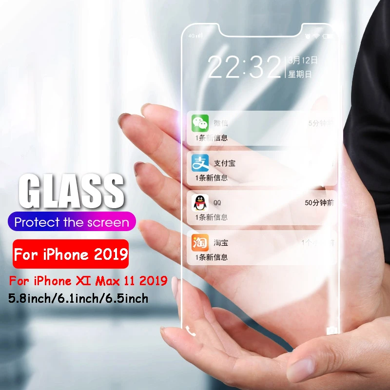 Защитная пленка из закаленного стекла для iPhone 11 2019 XS Max X XR XI 7 8 6 6s Plus