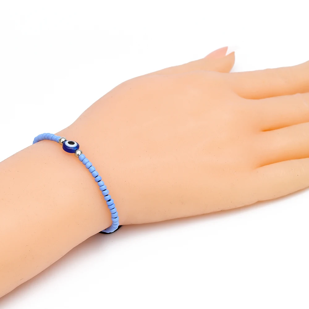 Lucky Eye Miyuki Bead синий браслет evil Плетеный Браслет цепочка Strand регулируемые