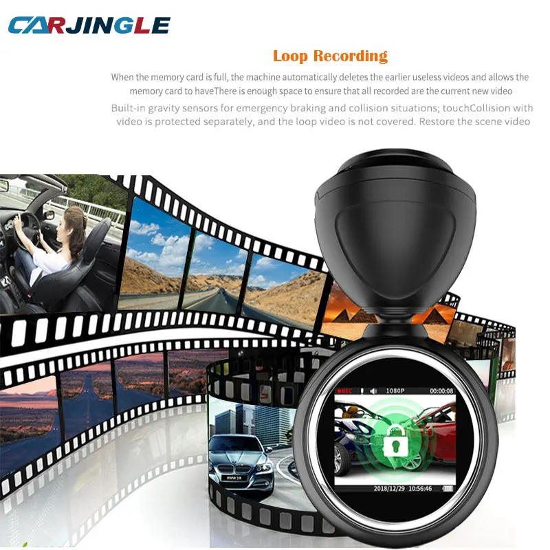 

Smart MINI 2inch HD1080P DVR Dual-lens night vision 2cameras Video Recorder 360ROTATION Big Angle car goods