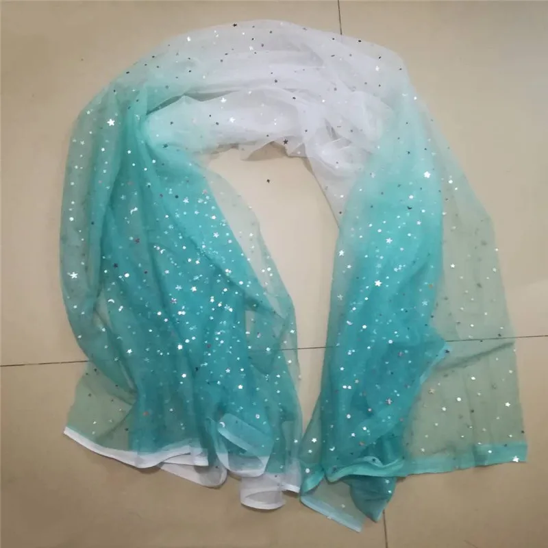 1 м радужной градиентной расцветки Два вида С изображением луны и звезд тюль