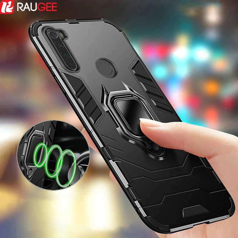 Бронированный чехол для Redmi Note 8 T с магнитным кольцом автомобильный держатель