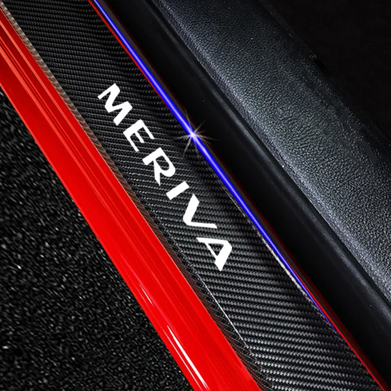 Для Opel Meriva 4 шт. углеродного волокна порога протектор Декор наклейки на