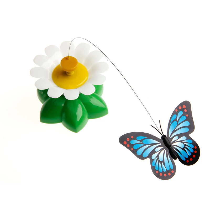 Электрическая вращающаяся Удочка с бабочкой для кошек забавные игрушки котят