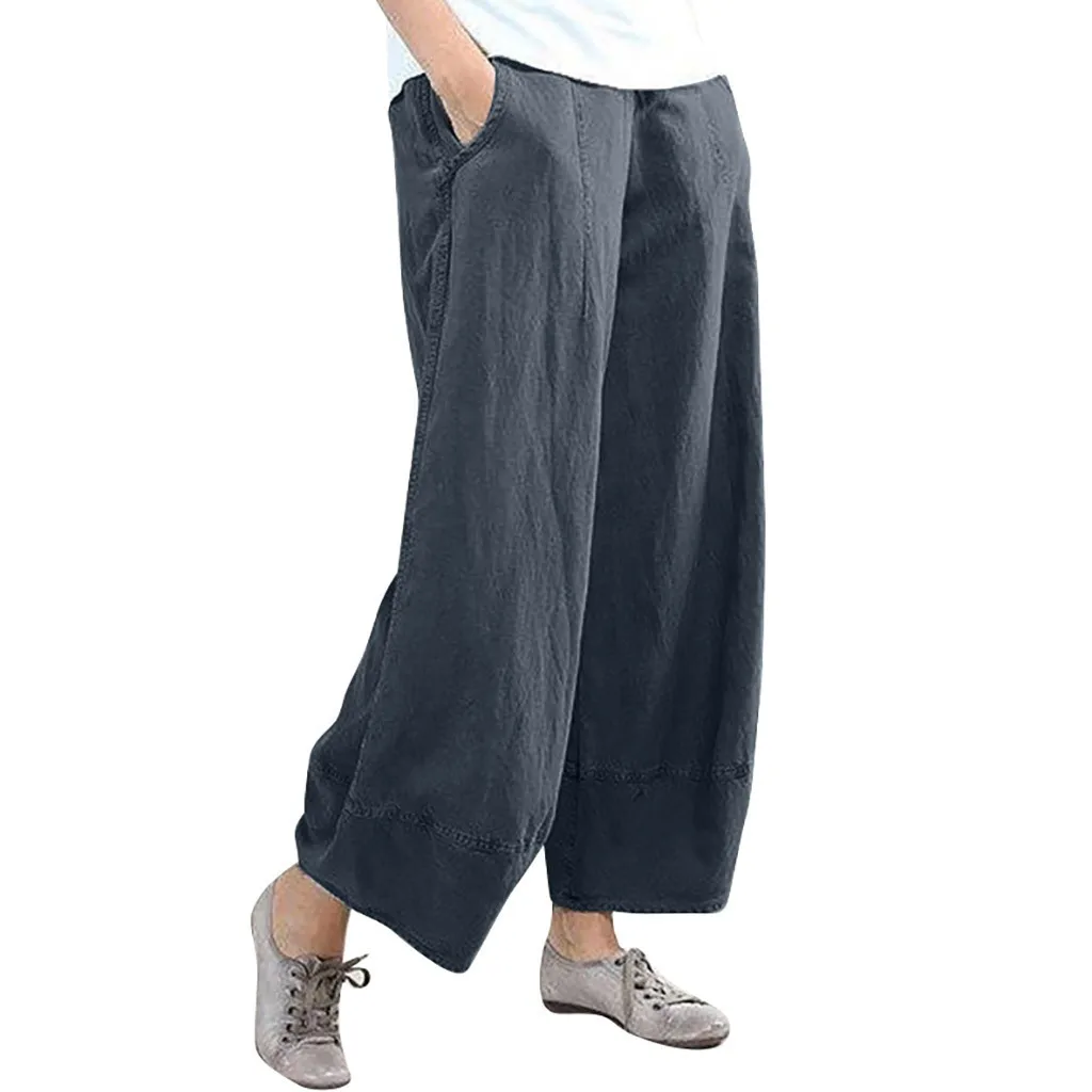 

Lace Art Cropped Pants Fashion Loose Wide Leg Pants